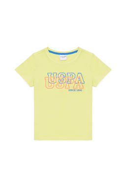 Детская неоново-желтая футболка с круглым вырезом Неожиданная скидка в корзине - U.s. polo assn фото 2
