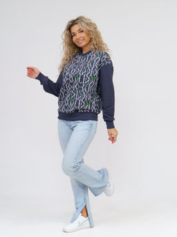 892 Свитшот "Серый/буквы/зеленый"