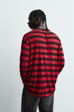 CONTRAST STRIPED T-SHIRT - Zara фото 3