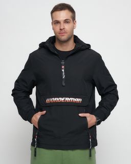 Куртка-анорак спортивная мужская черного цвета 88620Ch