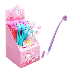 Цена за 48 шт. Ручка - прикол гелевая Котик, синий стержень, МИКС