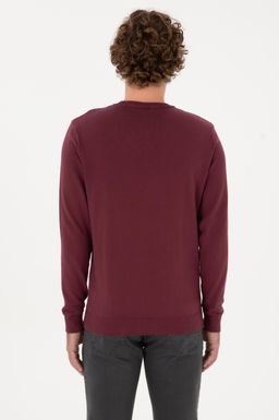 Erkek Slim Fit Bisiklet Yaka Bordo Basic Kazak - U.s. polo assn фото 5