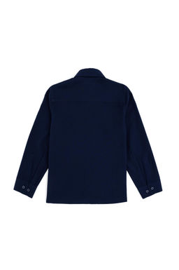 Темно-синяя базовая рубашка с длинным рукавом для мальчика - U.s. polo assn фото 2