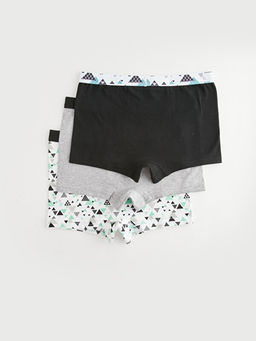 Bask?l? Pamuklu Erkek ?ocuk Boxer 3l? - Waikiki фото 2