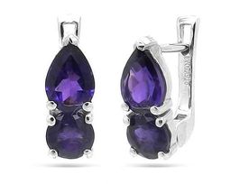 Серьги, аметист, Люсен