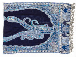 Палантин с вышивкой (шерсть 100%) № Тк903/148 - Ганг фото 2