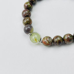 Браслет из уральской Яшмы и Пренита 16,5 см - Радуга самоцветов фото 3