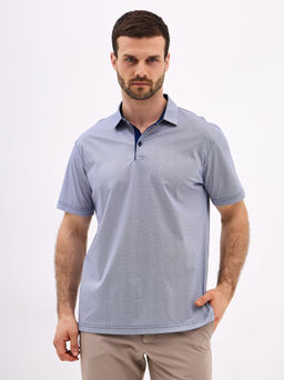 Джемпер мужской с воротником поло короткий рукав GREG G144-TD1246-LT4627 (синий)