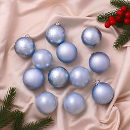 Ёлочные игрушки Классика ассорти, шары новогодние, d=5 см, набор 12 шт., голубой - Зимнее волшебство фото 2