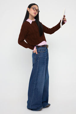 Teen Lacivert Kombine Crop Triko Kazak TWOAW26KZ00047 - Trendyolmilla фото 15