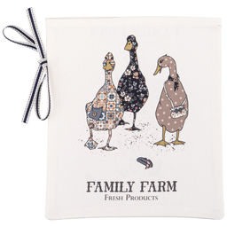 МЕШОЧЕК ПОДАРОЧНЫЙ FAMILY FARM 25Х23СМ,100% ХЛОПОК,БЕЛЫЙ,ТВИЛ,ПРОПИТКА