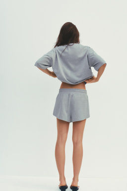 METALLIC THREAD FLEECE SHORTS - Zara фото 4