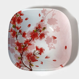 Салатник Доляна «Сакура», 400 мл, 15×15 см, стекло, розовый