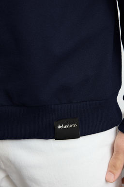 TRENDYOL MAN Lacivert Oversize/Genis Kesim Dik Yaka Fermuarl? Etiketli Ici Polarl? Sweatshirt TMNAW25SW00168 - Trendyolmilla фото 18