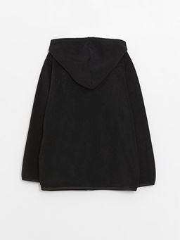 Kap??onlu Basic Uzun Kollu Polar Erkek ?ocuk Fermuarl? Sweatshirt