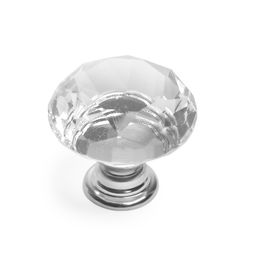 Ручка-кнопка CAPPIO «Алмаз», стеклянная, d=40 мм