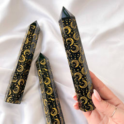 Кристалл из Обсидиана "Звездное небо"