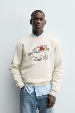 EMBROIDERED RABBIT SWEATSHIRT - Zara фото 2