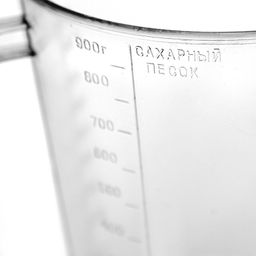 Кружка мерная пластмассовая 1л, д12-9см, h14см, прозрачный (Россия) - Домашняя мода фото 3