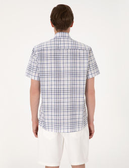 Lacivert Regular Fit K_sa Kollu Ekose G_mlek - Pierre cardin фото 5