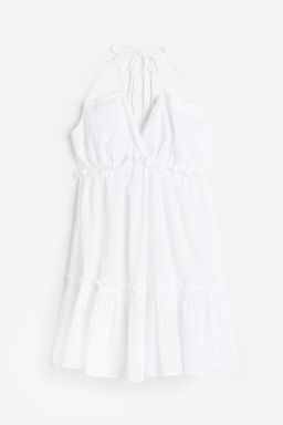 Vestido halter con volantes
