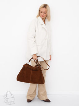 Сумка женская кожаная 6149Q brown Polina&Eiterou