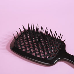 Расчёска массажная, широкая, продуваемая, 8.5×20.5(±1) см, чёрная
