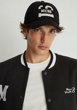 M Logo Bask?l? Siyah Kolej Ceketi - Mavi фото 5