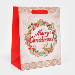 Пакет подарочный ламинированный новогодний Merry Christmas,18×23×10 см - Simaland фото 3