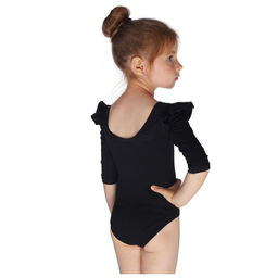 Купальник гимнастический Grace Dance, крылышко, с рукавом 3/4, р. 26, цвет чёрный  фото 4