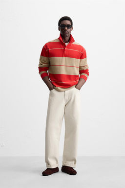 STRIPED PIQUE POLO SHIRT