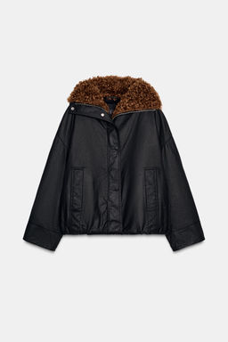 FAUX SHEARLING BOMBER JACKET ZW COLLECTION - Zara фото 9