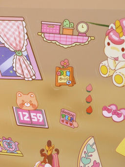 Наклейки+пинцет для творчества румбокс "Розовая спальня", розовые (16*20 см)