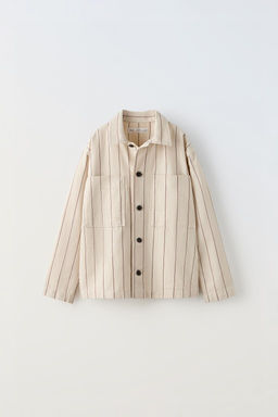 STRIPED VARSITY OVERSHIRT - Zara фото 2