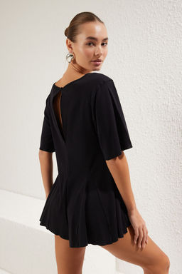 Plaj Giyim Siyah Orme Mini Tulum TBESS25TU00001