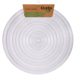 Цена за 3 шт. Салфетка на стол 38см "Узор" плетеная, цвет серебро