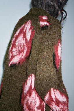 BRUSHED EFFECT JACQUARD KNIT COAT - Zara фото 4