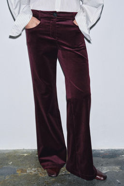 FLARE VELVET TROUSERS ZW COLLECTION - Zara фото 2