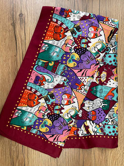 K13594 Платок 60/60 шелк искусственный БОРДОВЫЙ