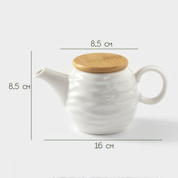 Заварочный чайник BellaTenero Волна, 250 мл, керамика, белый фото 3