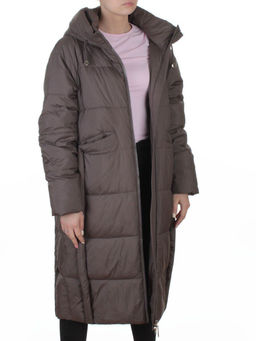 8891 DK. GRAY Пальто зимнее женское (200 гр. холлофайбер)