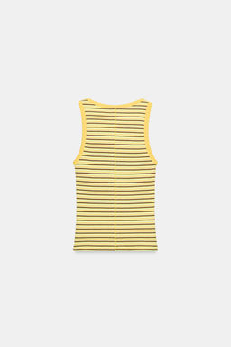 TOP RAYAS VIVOS TEXTO / Azul / Blanco