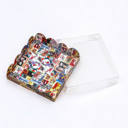 Цена за 5 шт. Коробка для печенья, кондитерская новогодняя упаковка «Новогодняя афиша», 12×12×3 см