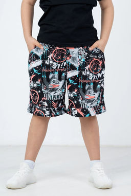 Шорты с карманами Эбби, цвет Черный/Морков-Бирюз Brave, КУ 100%х/б - 5+ фото 2