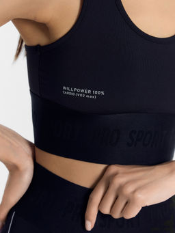 Топ женский спортивный черный с печатью черный +печать 302922 - Mark formelle фото 6