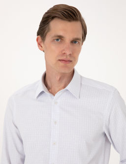 Mavi Kareli Slim Fit Uzun Kollu G_mlek - Pierre cardin фото 2