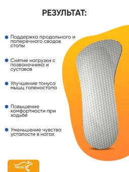 Мягкие ортопедические полустельки для профилактики плоскостопия и модельной обуви Talus 72к комфорт фото 8