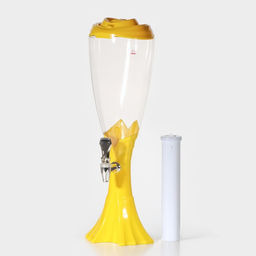 Башня пивная Вавилон, колба 3 л, подсветка, батарейки cr 2032, пластик, жёлтая - Simaland фото 2