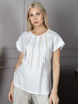 Блузка лен 57%, вискоза 43%