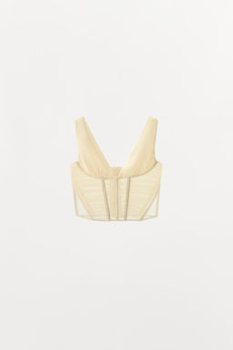 COMBINED SATIN CORSET TOP - Zara фото 5